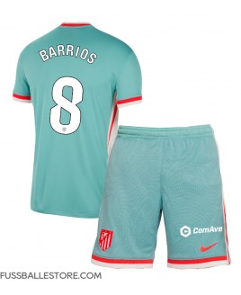 Günstige Atletico Madrid Pablo Barrios #8 Auswärts Trikotsatzt Kinder 2024-25 Kurzarm (+ Kurze Hosen)